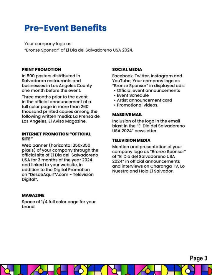 El Dia del Salvadoreno - 2024 Media Kit English pg3